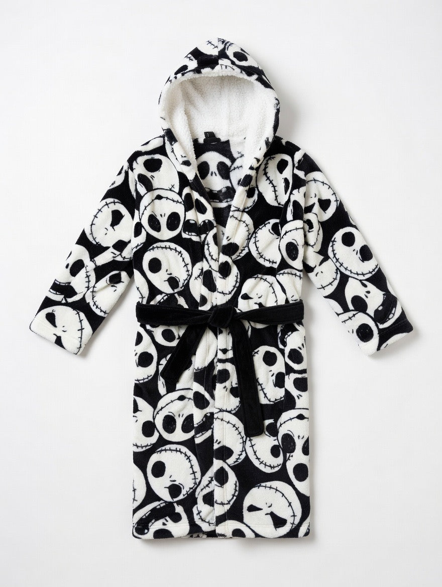 The Nightmare Before Christmas Hooded Fleece Bathrobe - Adults one size fits most.