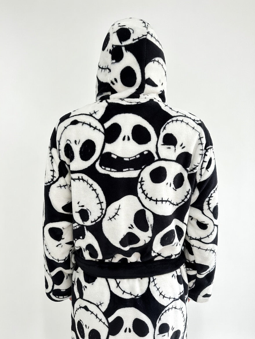 The Nightmare Before Christmas Hooded Fleece Bathrobe - Adults one size fits most.