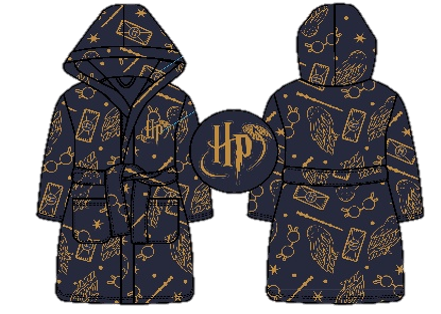 Harry Potter Blue and Gold cosy fleece bathrobe - Adults one size fits most.
