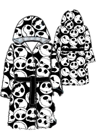 The Nightmare Before Christmas Hooded Fleece Bathrobe - Adults one size fits most.