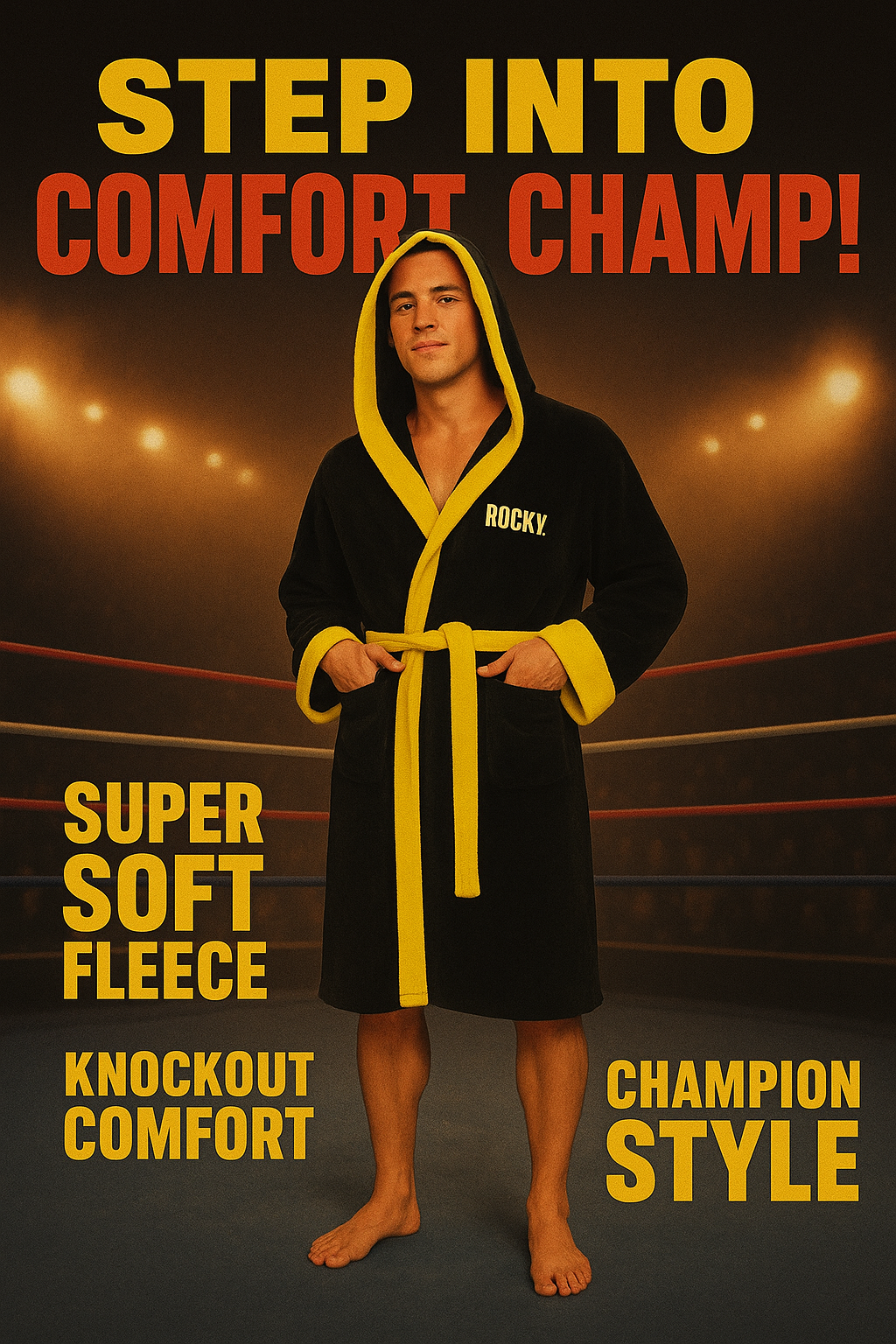 92980 Rocky 'Italian Stallion' Hooded Fleece Robe -                            ✨ In stock now ✨    👉Also available on Amazon Prime