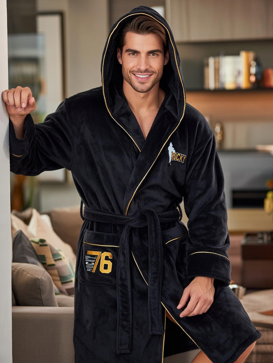 94851 - Rocky 'Exclusive' Hooded Fleece Robe Gold Adult XL